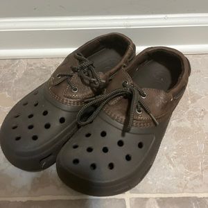 Crocs Sport Islander Pitcrew Accenture Boat Chocolate Leather Shoes